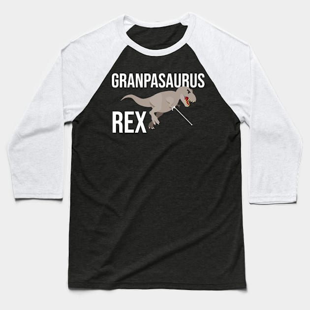 Funny Grandpasaurus Rex T-Rex Grandpa Dinosaur Baseball T-Shirt by theperfectpresents